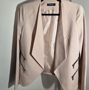 Nine West Women's Light Pink Blazer with Zipper Accents